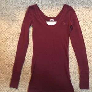 Abercrombie & Fitch maroon long sleeve stretch top